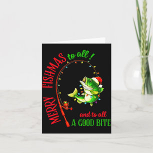 Merry Fishmas To All Fishing Fisherman's Funny Chr Card
