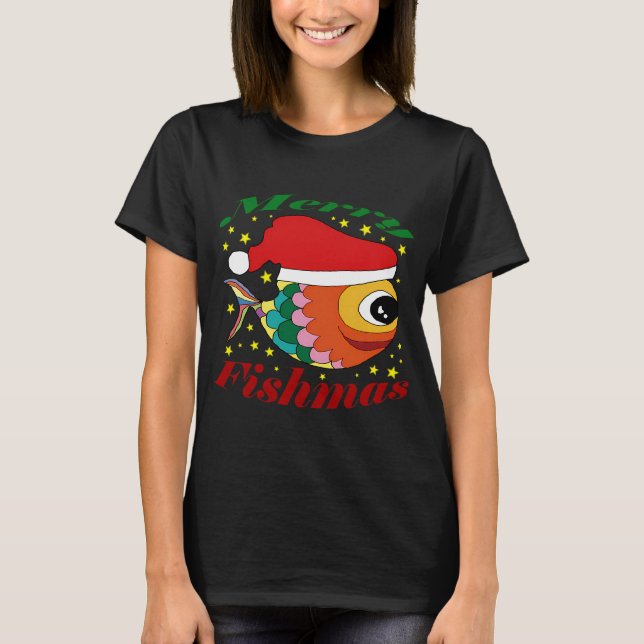 Merry Fishmas Ugly Christmas Sweater Funny Fishing (Front)