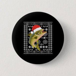 Merry Fishmas Ugly Christmas T Shirt Santa Fish Fi 6 Cm Round Badge