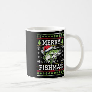 Merry Fishmas Ugly Fishing Christmas B Fish Pajama Coffee Mug
