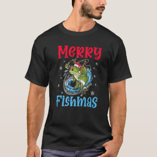 Merry Fishmas Ugly Fishing Christmas Bass Fish  Xm T-Shirt