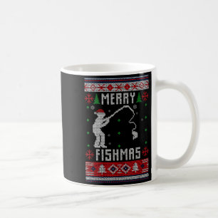 Merry Fishmas Ugly Sweater Ugly Fishing Christmas Coffee Mug