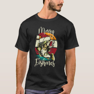 Merry Fishmas Xmas Bass Fishing Christmas Fisher T-Shirt