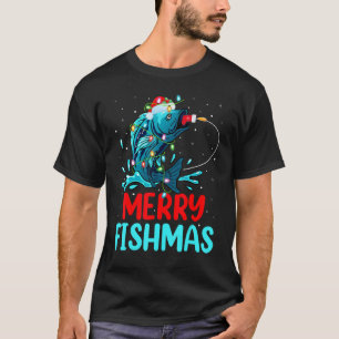 Merry Fishmas Xmas Fishing Fisherman Fish Christma T-Shirt