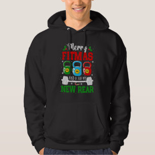 Merry Fitmas and a Happy New Rear Workout Christma Hoodie