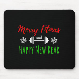 Merry Fitmas And Happy New Rear Fitness Funny  Mouse Pad
