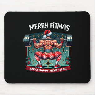 Merry Fitmas And Happy New Rear Year Fitness Weigh Mouse Pad