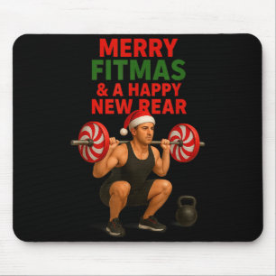 Merry Fitmas Christmas & A Happy New Rear Year Mouse Pad