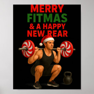 Merry Fitmas Christmas &amp; A Happy New Rear Year Poster