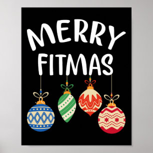 Merry Fitmas For Christmas Workout Xmas Gym Holida Poster