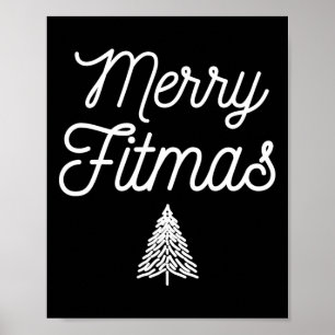Merry Fitmas For Christmas Workout Xmas Gym Holida Poster