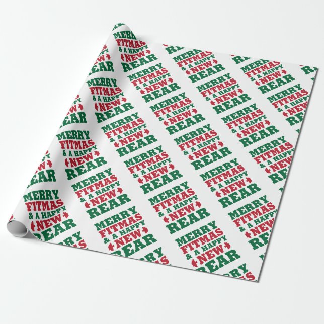 Merry Fitmas Wrapping Paper (Unrolled)