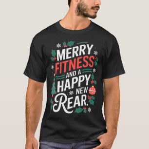 Merry Fitness And A Happy New Rear Fitmas Christma T-Shirt