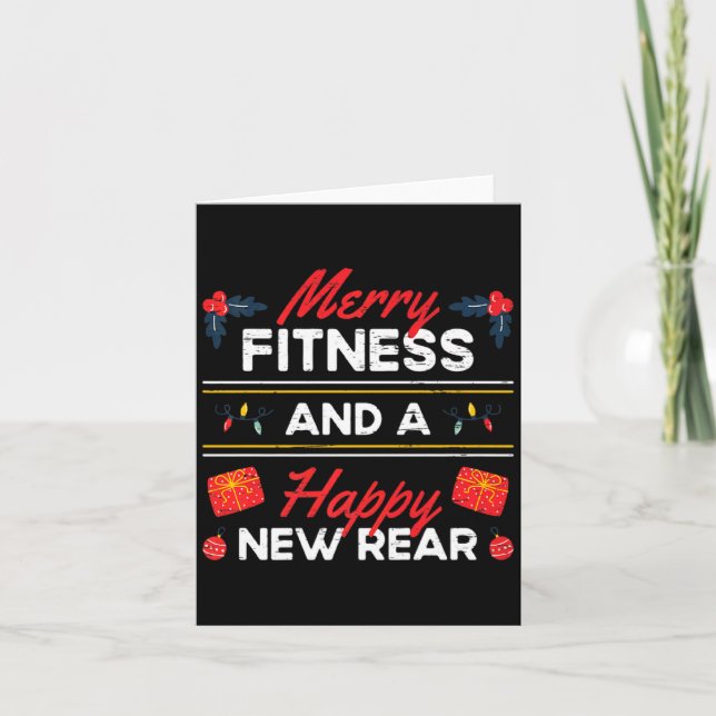 Merry Fitness And A Happy New Rear Workout Xmas Ch Card (Front)