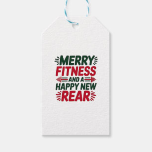 Merry Fitness and Happy New Rear Fitness Christmas Gift Tags
