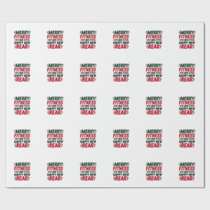 Merry Fitness and Happy New Rear Fitness Christmas Wrapping Paper