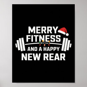 Merry Fitness And Happy New Rear Funny Gym Lover E Poster