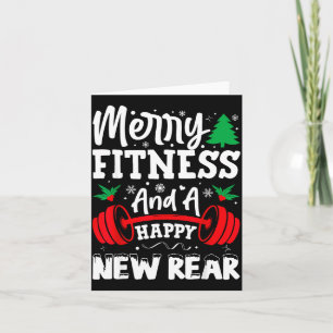 Merry Fitness Happy New Rear Workout Christmas  Card