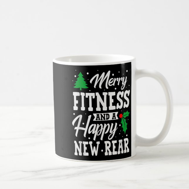 Merry Fitness Happy New Rear Workout Christmas  Coffee Mug (Right)