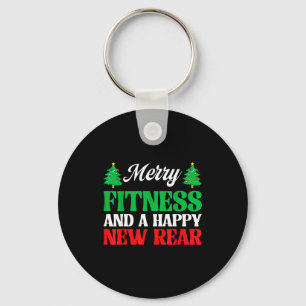 Merry Fitness Happy New Rear Workout Christmas  Key Ring