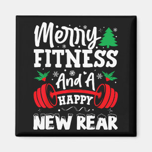 Merry Fitness Happy New Rear Workout Christmas  Magnet