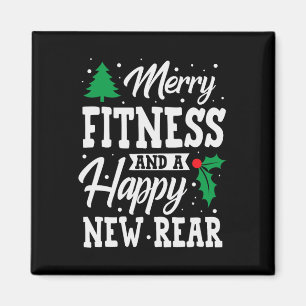 Merry Fitness Happy New Rear Workout Christmas Magnet