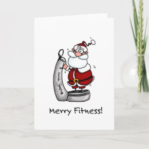 Merry Fitness Santa Holiday Card