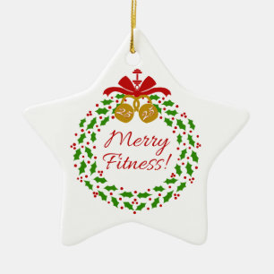 Merry Fitness Wreath Personalised Star Ornament