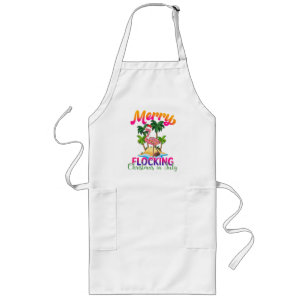 Merry Flocking Christmas   Christmas in July Long Apron