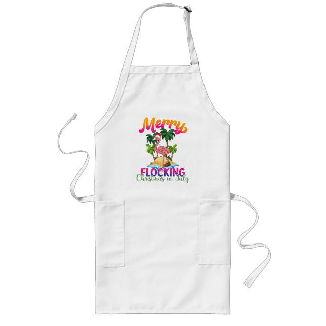Merry Flocking Christmas | Christmas in July Long Apron (Front)
