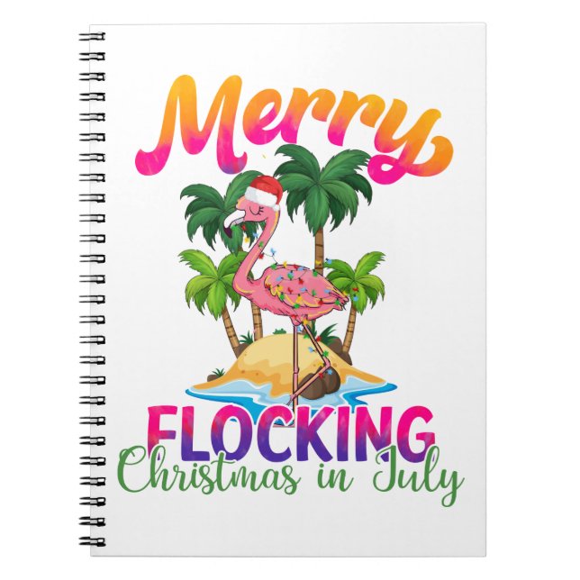 Merry Flocking Christmas | Christmas in July Notebook (Front)