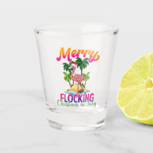Merry Flocking Christmas   Christmas in July Shot Glass