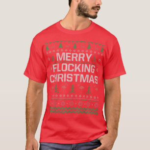 Merry Flocking Christmas Flamingo Ugly Christmas S T-Shirt