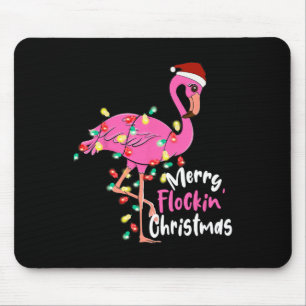 Merry Flocking Christmas Flamingo Xmas Mouse Pad
