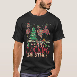 Merry Flocking Christmas Funny Lovely Flamingo T-Shirt
