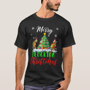 Merry Flocking Christmas Funny Xmas Reindeer Santa T-Shirt