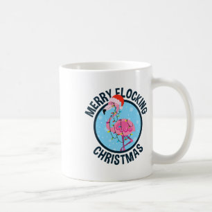 Merry Flocking Christmas Tropical Florida Flamingo Coffee Mug