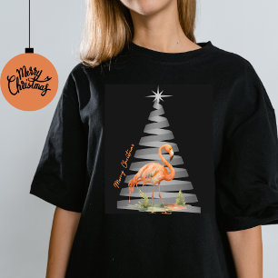 Merry Florida Christmas Flamingo and Tree T-Shirt