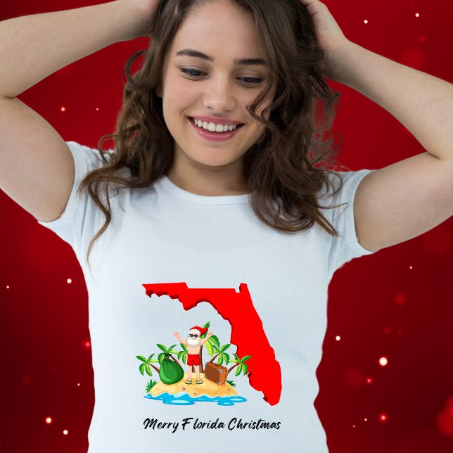 Merry Florida Christmas! Santa and Palm Trees  T-Shirt (Creator Uploaded)