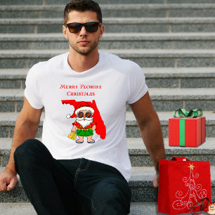 Merry Florida Christmas! Tropical Santa Cool Vibe  T-Shirt