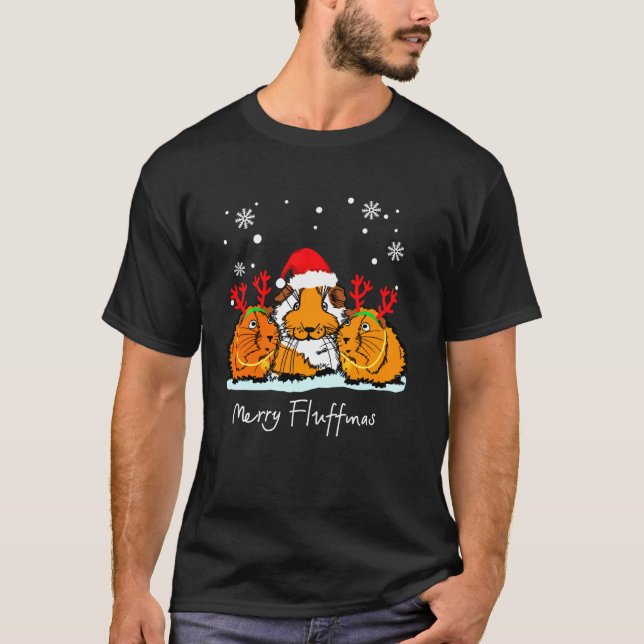 Merry Fluffmas Cavy Clothes Stuff Christmas  Guine T-Shirt (Front)