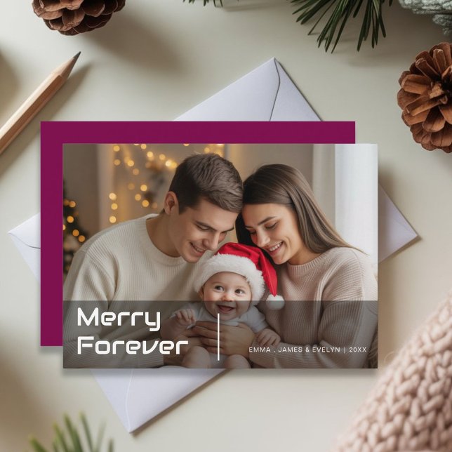 Merry Forever Personalised Family Christmas Card (Creator Uploaded)