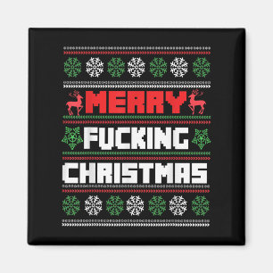 Merry Foring Christmas Funny Raunchy Curse Word Ho Magnet