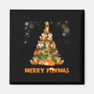 Merry Foxmas Christmas Tree Cute Holiday Fox Lover Magnet