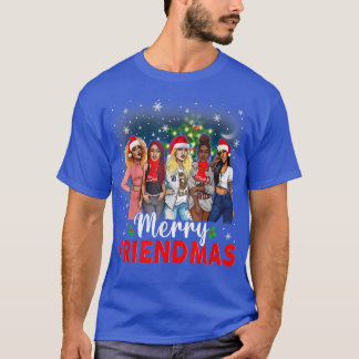 Merry Friendsmas Black Afro African Proud Santa Xm T-Shirt