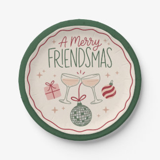 Merry Friendsmas Holiday Party Paper Plate