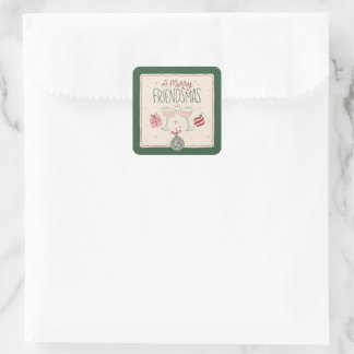 Merry Friendsmas Holiday Party Square Sticker