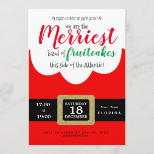 merry fruitcakes funny Santa Christmas party Invitation