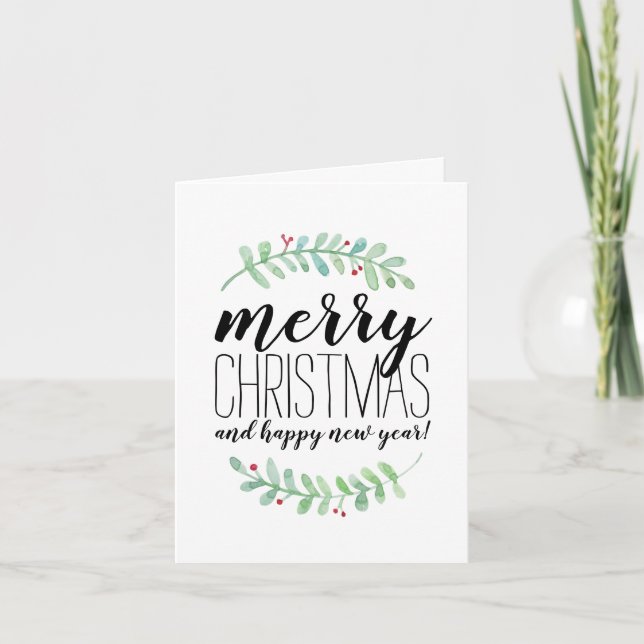 Merry Garland Holiday Folded Card (Front)
