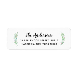 Merry Garland Holiday Return Address Label